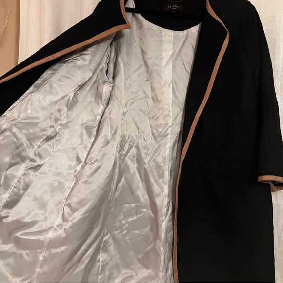 Talbots Snap Up Lined Black Coat Jacket 16W Quiet Luxury Fall Winter - Picture 5 of 12